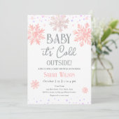 Sneeuwvlokken Baby Het is koud Buiten Baby shower  Kaart (Staand voorkant)