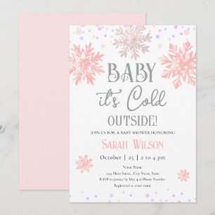 Sneeuwvlokken Baby Het is koud Buiten Baby shower  Kaart