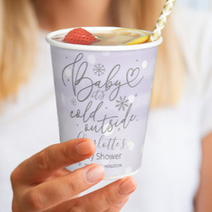Sneeuwvlokken Baby Het is koud buiten Baby shower Papieren Bekers