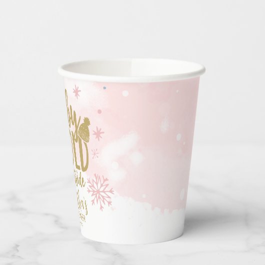 Sneeuwvlokken Baby Het is koud buiten Baby shower Papieren Bekers (Links)