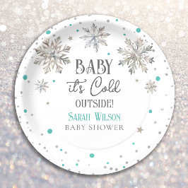 Sneeuwvlokken Baby het is koud buiten baby shower Papieren Bordje