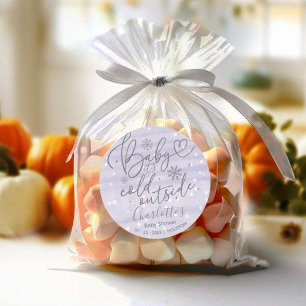 Sneeuwvlokken Baby Het is koud buiten Baby shower Ronde Sticker