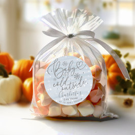 Sneeuwvlokken Baby Het is koud buiten Baby shower Ronde Sticker