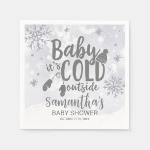 Sneeuwvlokken Baby Het is koud buiten Baby shower Servet