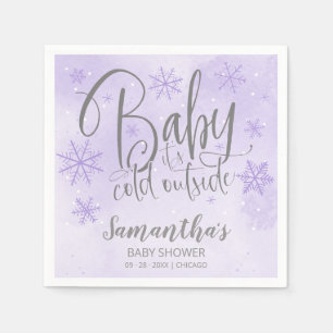 Sneeuwvlokken Baby Het is koud buiten Baby shower  Servet