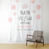 Sneeuwvlokken Baby het is koud buiten baby shower Wandkleed (In situ)