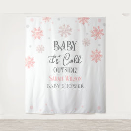Sneeuwvlokken Baby het is koud buiten baby shower Wandkleed
