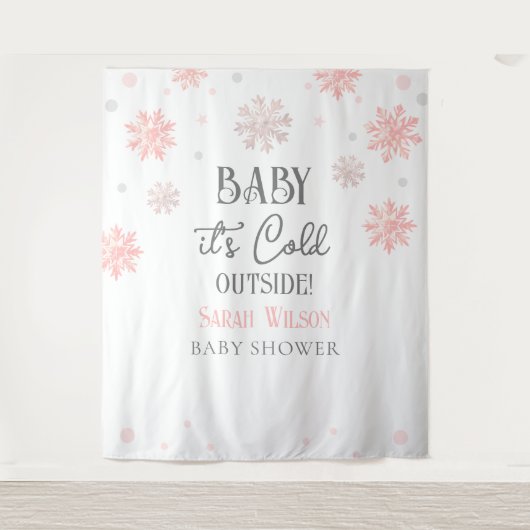 Sneeuwvlokken Baby het is koud buiten baby shower Wandkleed (Voorkant)