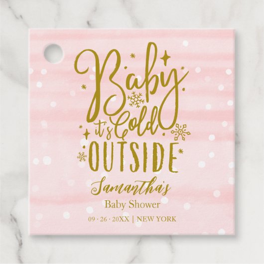 Sneeuwvlokken Baby Het is koud buiten het Baby sho Bedankjes Labels (Voorkant)