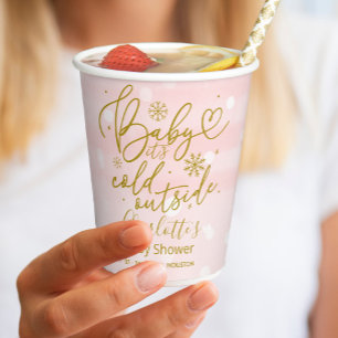 Sneeuwvlokken Baby Het is koud buiten het Baby sho Papieren Bekers