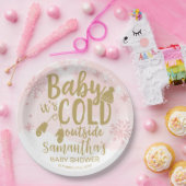 Sneeuwvlokken Baby Het is koude buitenband Baby sh Papieren Bordje (Feest)