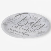 Sneeuwvlokken Baby Het is koude buitenkant Baby sh Papieren Bordje (Gekanteld)