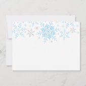 Sneeuwvlokken Baby Jongen Douche Blauw Zilver Dank Kaart (Achterkant)