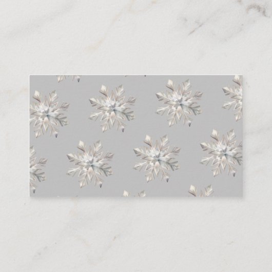 Sneeuwvlokken Baby shower Informatiekaartje (Achterkant)