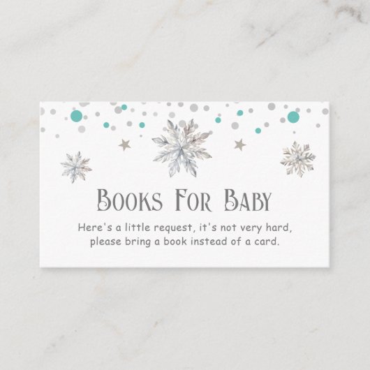 Sneeuwvlokken Baby shower Informatiekaartje (Voorkant)