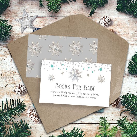 Sneeuwvlokken Baby shower Informatiekaartje