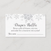 Sneeuwvlokken Baby shower Luier Raffle Ticket Informatiekaartje (Voorkant)