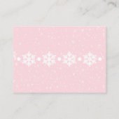 Sneeuwvlokken Baby shower Luier Raffle Ticket Informatiekaartje (Achterkant)