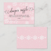 Sneeuwvlokken Baby shower Luier Raffle Ticket Informatiekaartje (Voorkant / Achterkant)