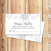 Sneeuwvlokken Baby shower Luier Raffle Ticket Informatiekaartje