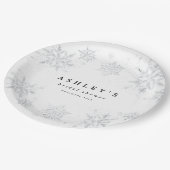 Sneeuwvlokken Baby shower Papieren Bordje (Gekanteld)