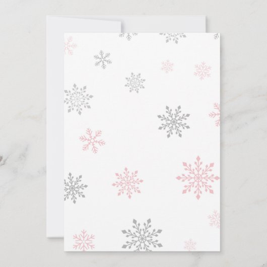 Sneeuwvlokken Baby shower, Twin Girls, Winter, Twi Kaart (Achterkant)