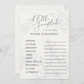 sneeuwvlokken baby shower woordscramble kaart (Voorkant / Achterkant)