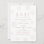 Sneeuwvlokken Baby zijn koud buiten roze Baby show Kaart (Voorkant)