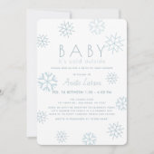 Sneeuwvlokken Baby zijn koude blauwe drive-by Baby Kaart (Voorkant)