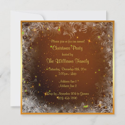 Sneeuwvlokken & Baubles Kerstfeest Kaart (Achterkant)