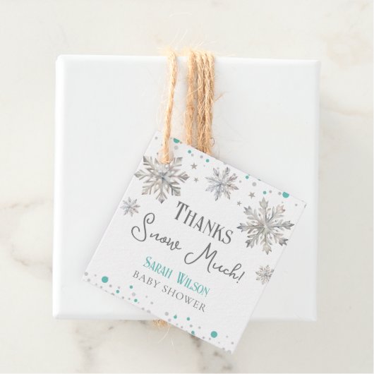 Sneeuwvlokken Bedankt Sneeuw Veel baby shower Bedankjes Labels (In situ)