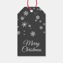 Sneeuwvlokken Bericht Grijze kerstfeestdag Cadeaulabel