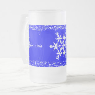 Sneeuwvlokken, bevroren, 16 oz, Mok van geglazuurd