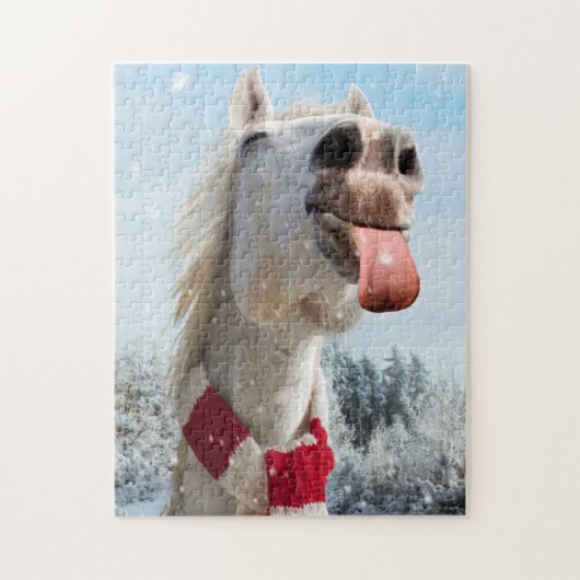 Sneeuwvlokken bij het vangen van paarden legpuzzel (Verticaal)