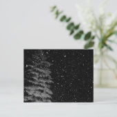 sneeuwvlokken bij nacht unieke foto briefkaart (Staand voorkant)