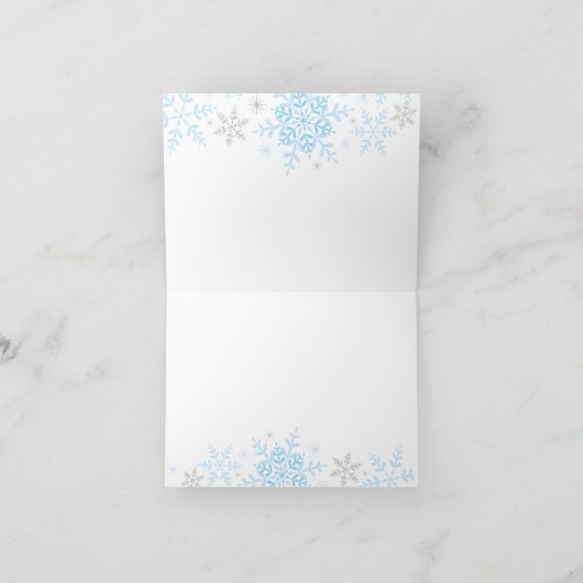 Sneeuwvlokken Blauw 1e Verjaardag Jongen Bedankt C (Binnen)