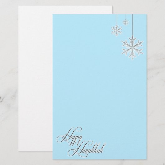 Sneeuwvlokken (blauw) briefpapier (Voorkant / Achterkant)