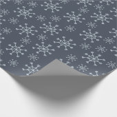 Sneeuwvlokken - blauw cadeaupapier (Hoek)