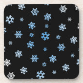 Sneeuwvlokken (blauw en wit) drankjes onderzetter (Voorkant)