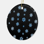 Sneeuwvlokken (blauw en wit) keramisch ornament (Links)