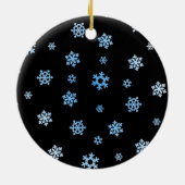 Sneeuwvlokken (blauw en wit) keramisch ornament (Achterkant)