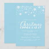 Sneeuwvlokken Blauw en Wit Kerstmis Diner Party Kaart (Voorkant / Achterkant)