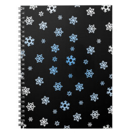 Sneeuwvlokken (blauw en wit) notitieboek