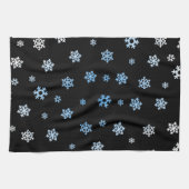 Sneeuwvlokken (blauw en wit) theedoek (Horizontaal)