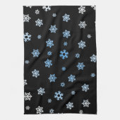 Sneeuwvlokken (blauw en wit) theedoek (Verticaal)