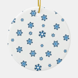 Sneeuwvlokken (blauw en zwart) keramisch ornament