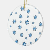 Sneeuwvlokken (blauw en zwart) keramisch ornament (Links)