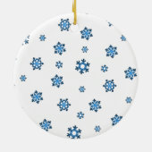 Sneeuwvlokken (blauw en zwart) keramisch ornament (Achterkant)