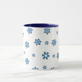 Sneeuwvlokken (blauw en zwart) mok (Midden)