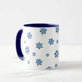 Sneeuwvlokken (blauw en zwart) mok (Voorkant links)